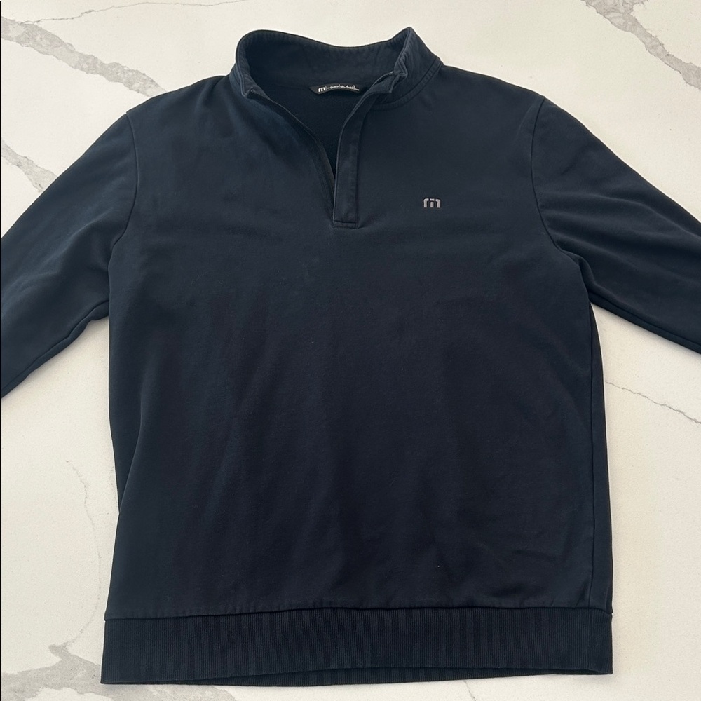 Travis Mathew Men's Black Zip Up Sweater